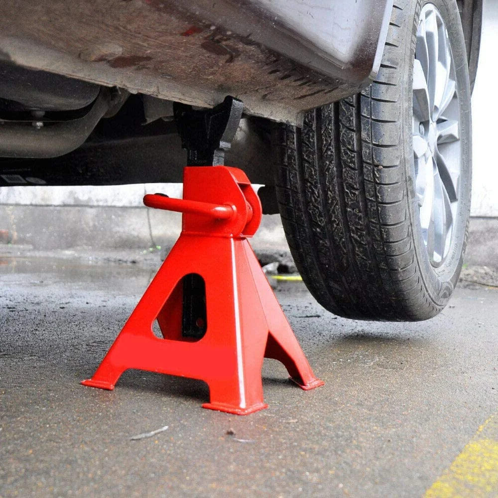 3ton Capacity Quick Release Ratchet Adjustment Steel Axle Jack Stand for Car Van Caravan Auto Repair (38120301)