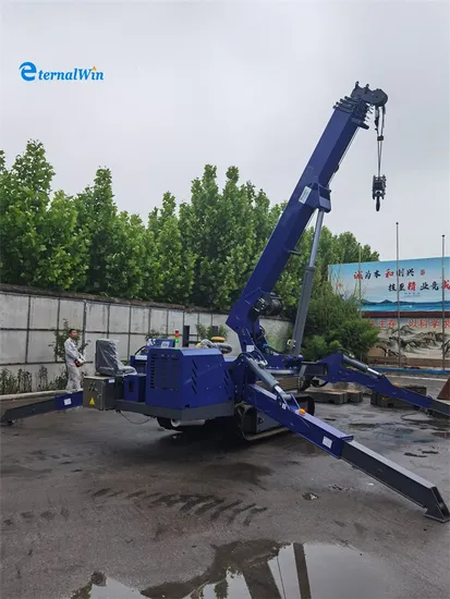 Telescopic Spider Crane 3ton Diesel Engine Crane Price Foldable with Basket