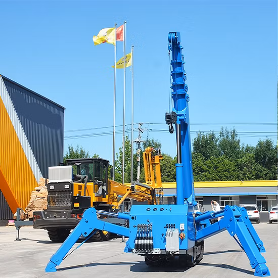 Mini Outdoor House Small Mini 1.2/3/5/8/12ton Folding Construction Spider Rubber Crawler Cantilever Electric Hydraulic Telescopic Boom Diesel Engine Drive Crane
