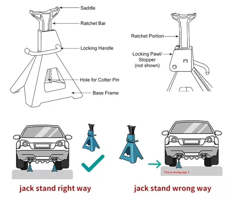 Aofu Car Repair Automotive Adjustable 3 Ton 6 Ton Jack Stand
