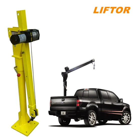 500/1000/2000kg 0.5/1/2ton Mini Car Engine Lifting Folding Portable Small Pickup Jib Gantry Overhead Folding Boom Truck Crane with Electric Winch Hoist 